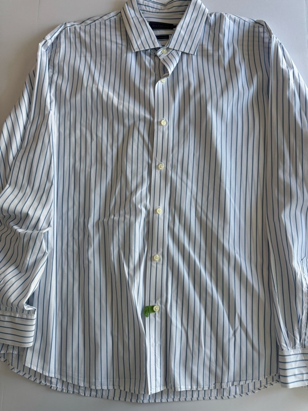 Biltmore Men's Blue & White Pinstripe Dress Shirt with Point Collar